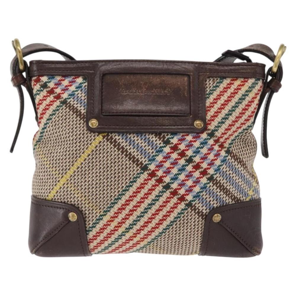 BURBERRY Nova Check Shoulder Bag Canvas Brown Gold Auth 151717 - Picture 13 of 16
